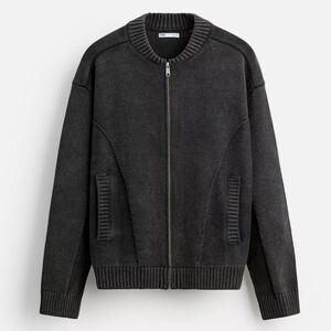 Zara Black Zip-Up Sweater